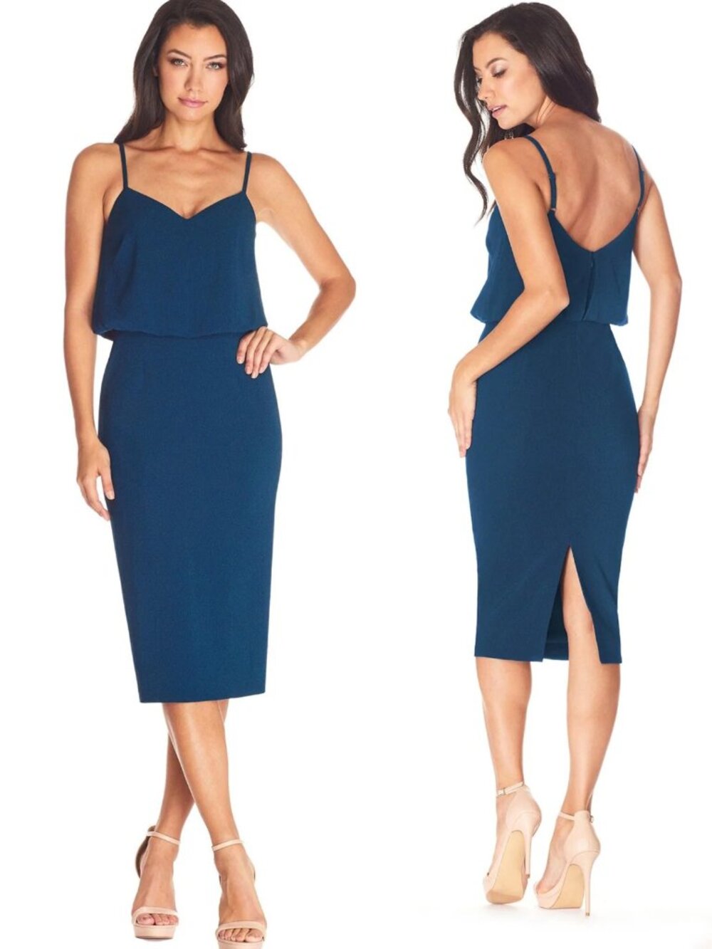 NWT New Dress the Population Alondra Dress In Peacock Blue Size XXL